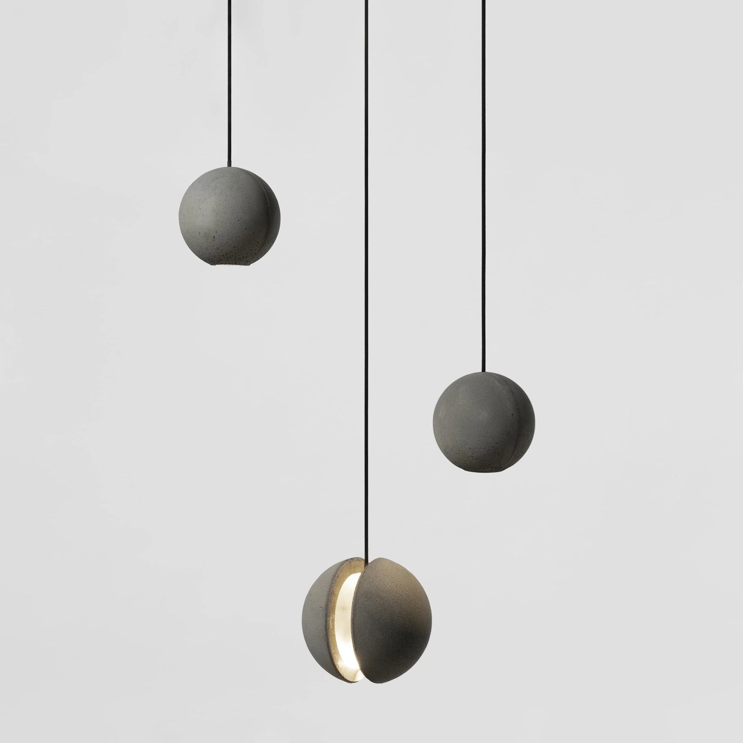 Suspension ronde minimaliste en béton
