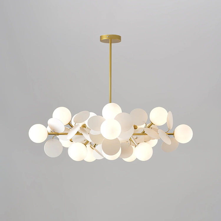 Moderne afrundede kugler i glas lysekrone