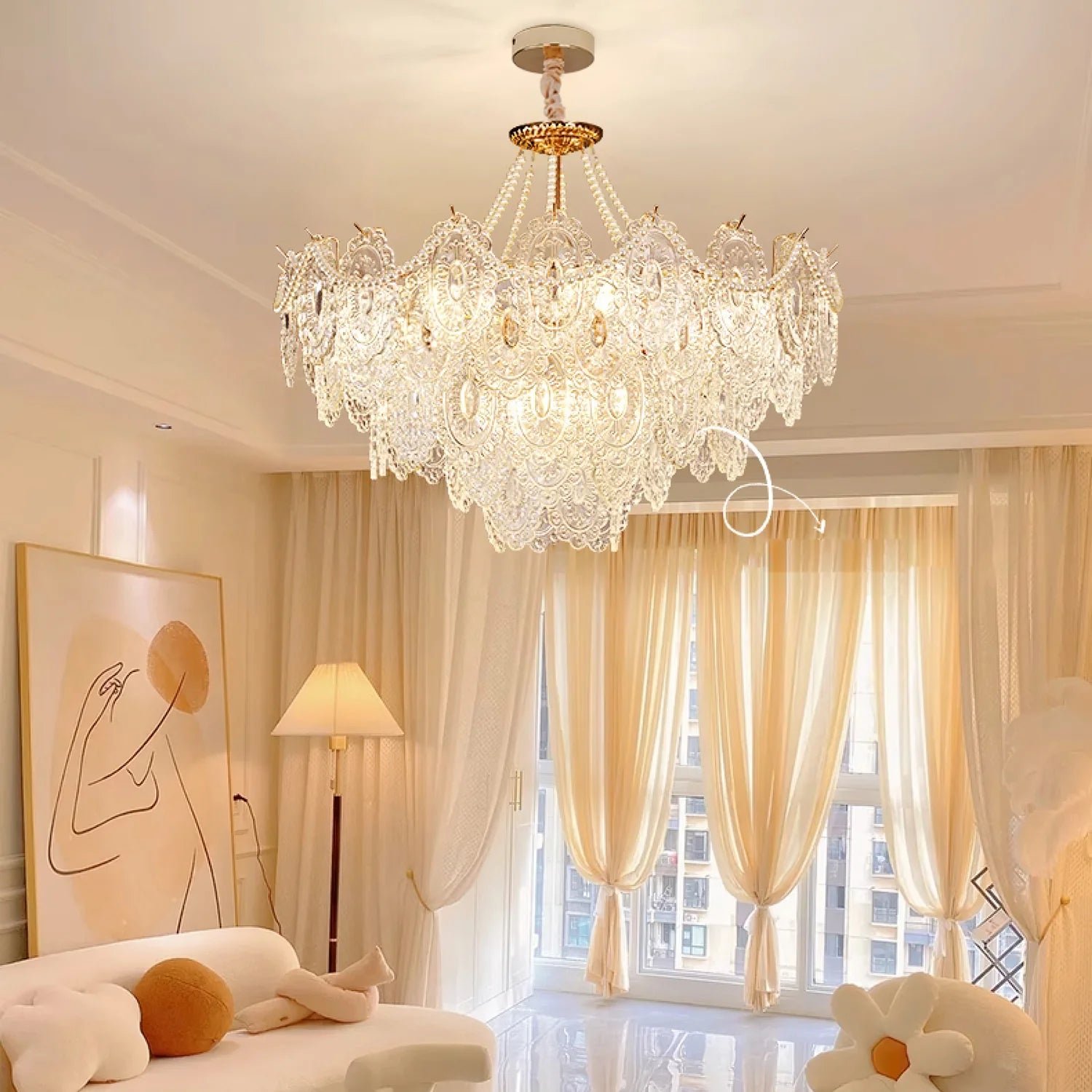 Lampadario in vetro Serenity