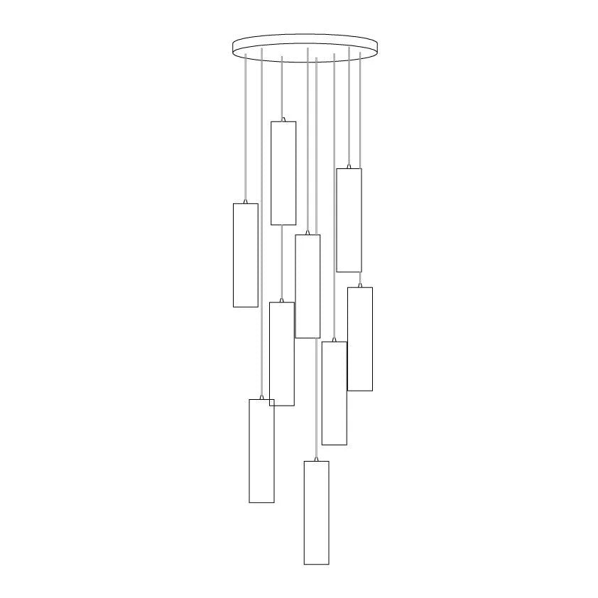 Lampe à suspension élégante en marbre cylindrique
