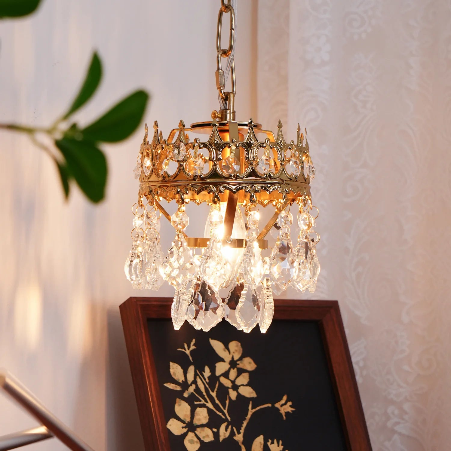 Applique murale vintage en cristal de couronne