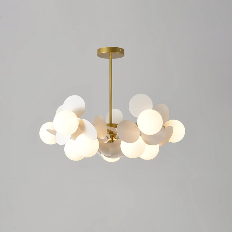 Moderne afrundede kugler i glas lysekrone