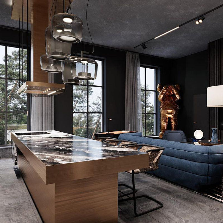 Moderne pendel i blæst glas