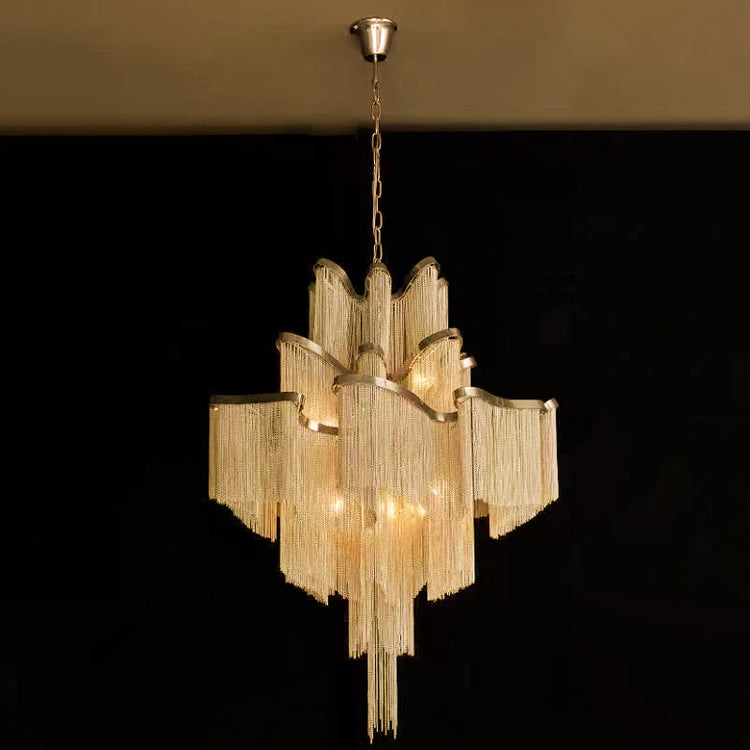 Classic Waterfall Aluminum Chain Chandelier