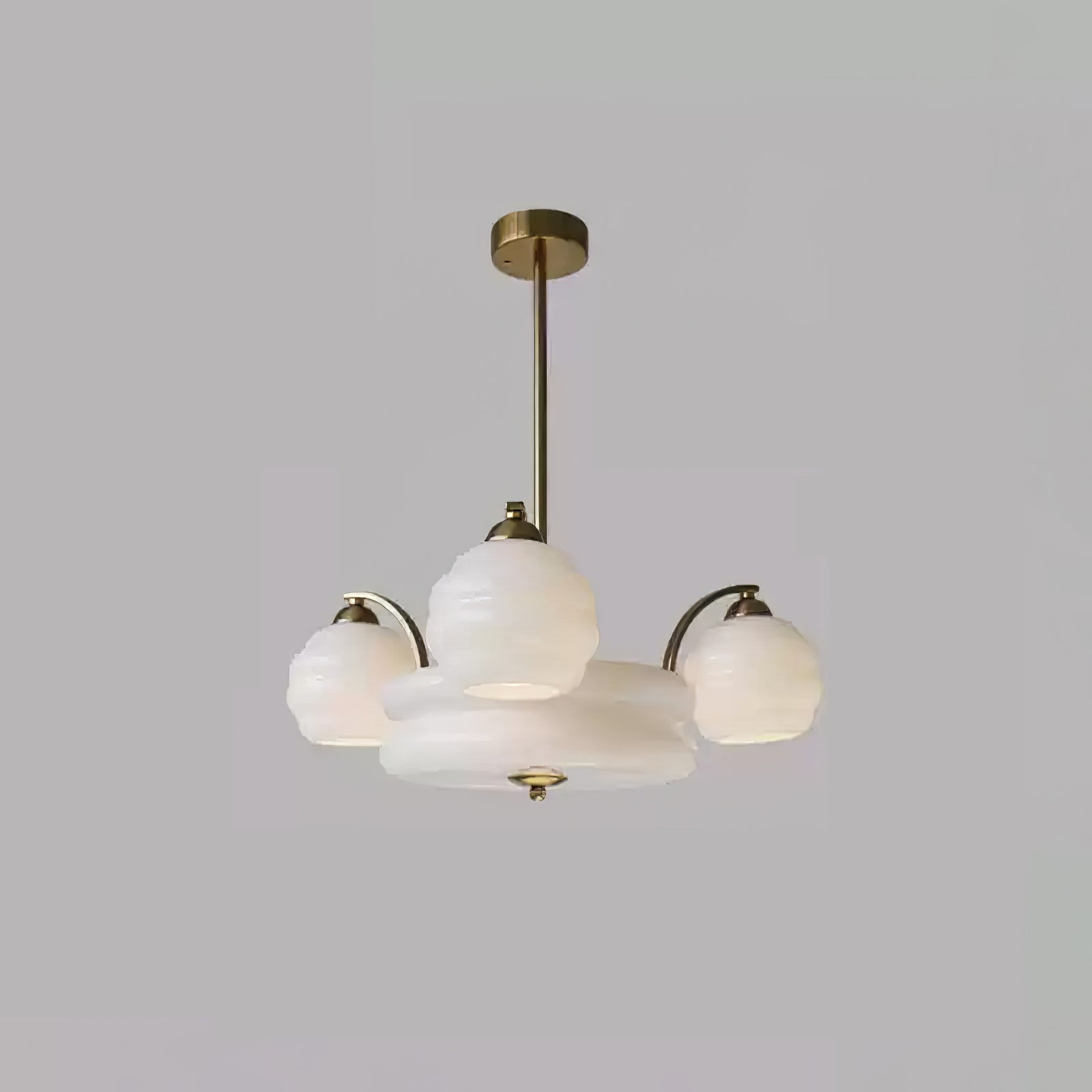 Lampadario Art Déco opalino