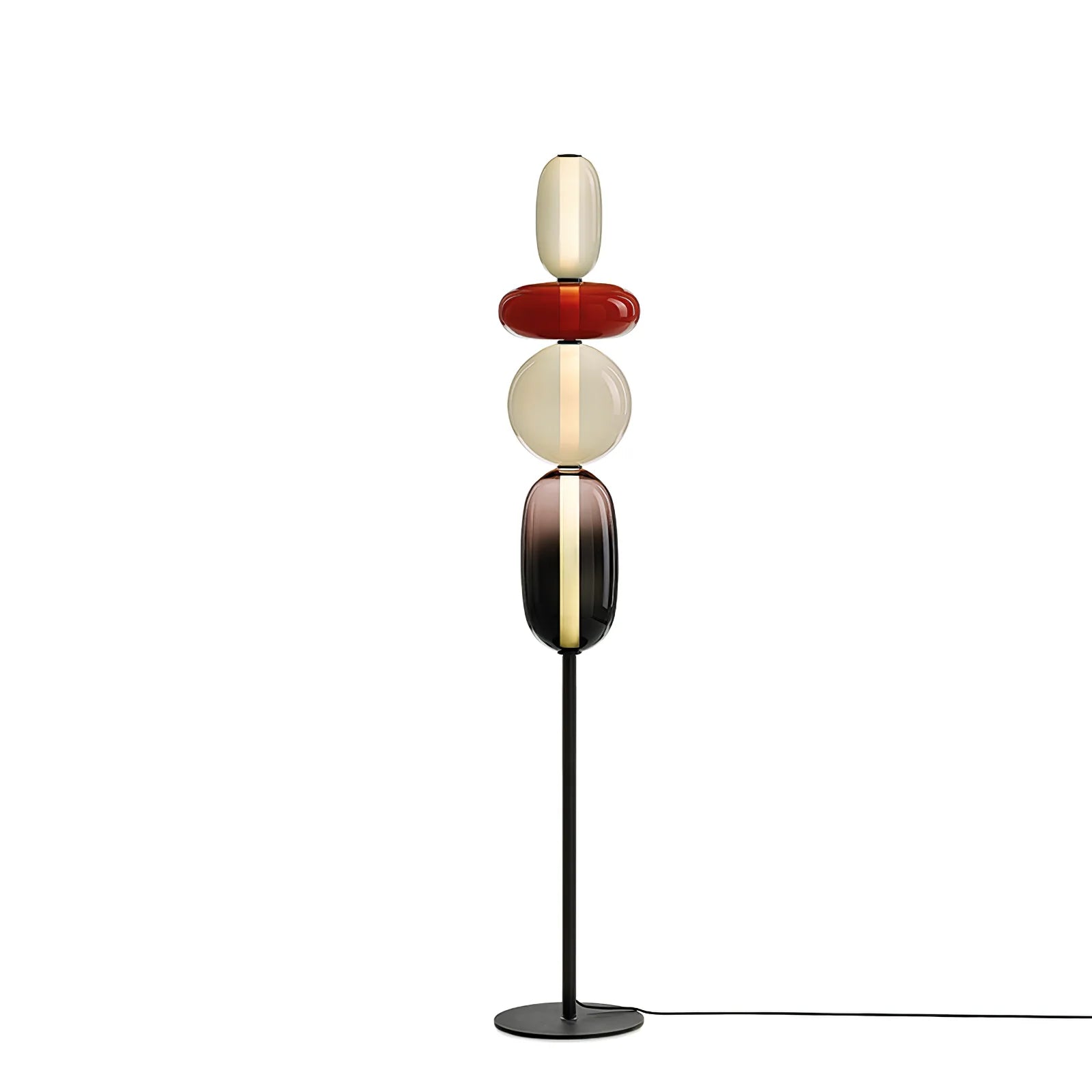 Lampadaire rond en verre de forme ovale tendance
