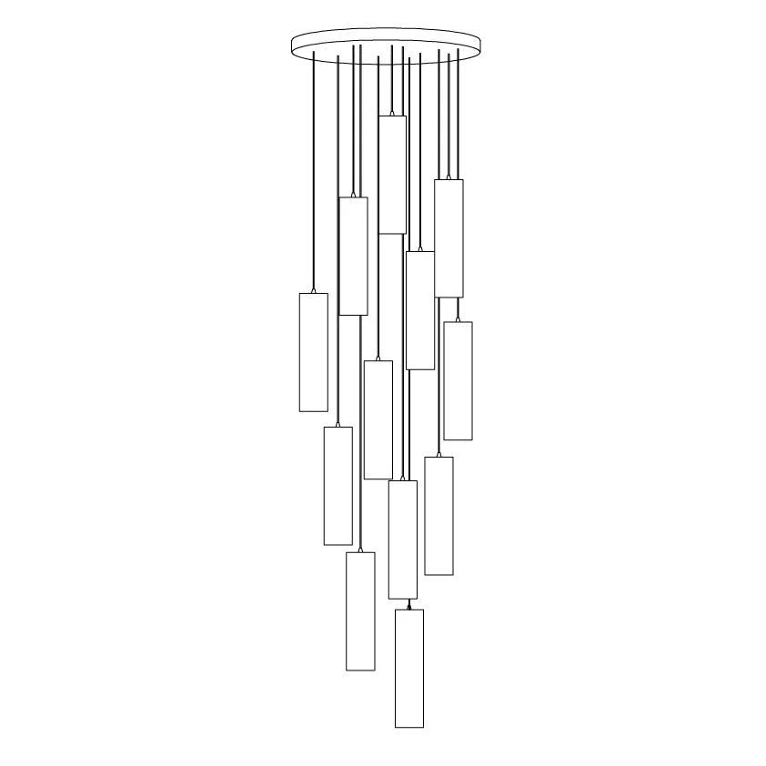 Lampe à suspension élégante en marbre cylindrique