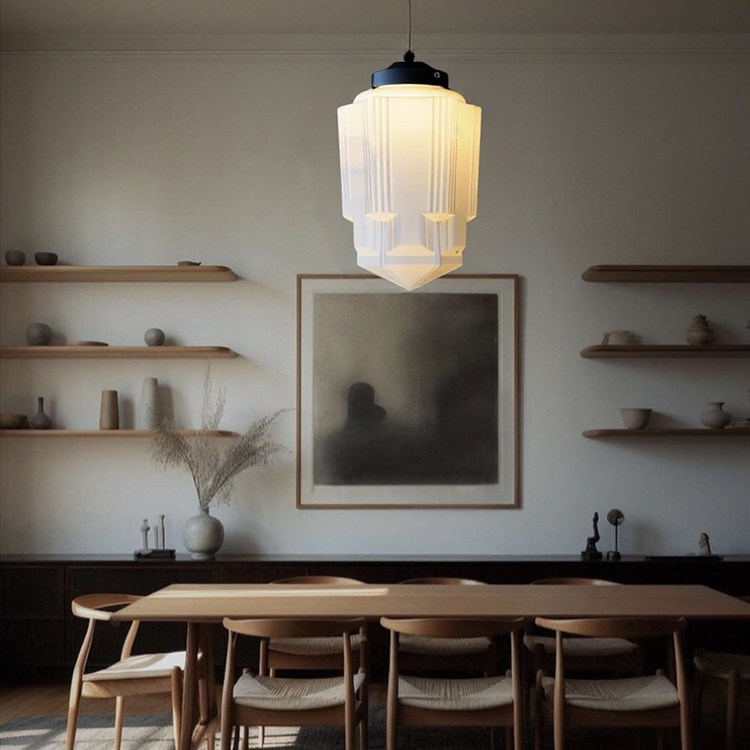 Vintage Frosted Glass Pendant Light