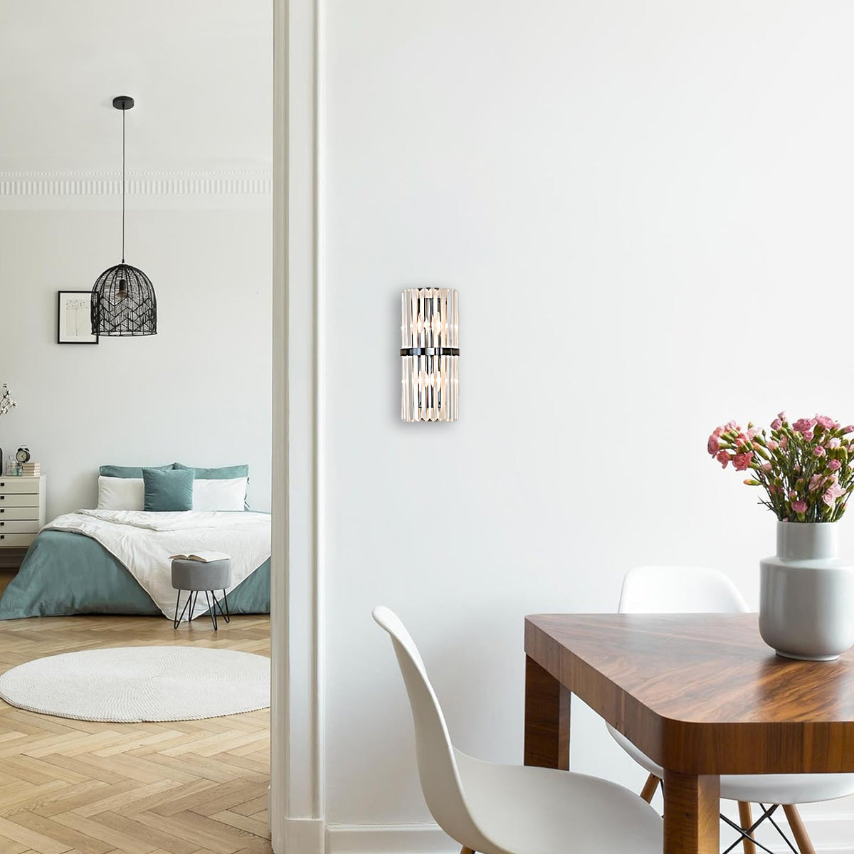 Moderne chic rustfrit stål luksuriøst væglys