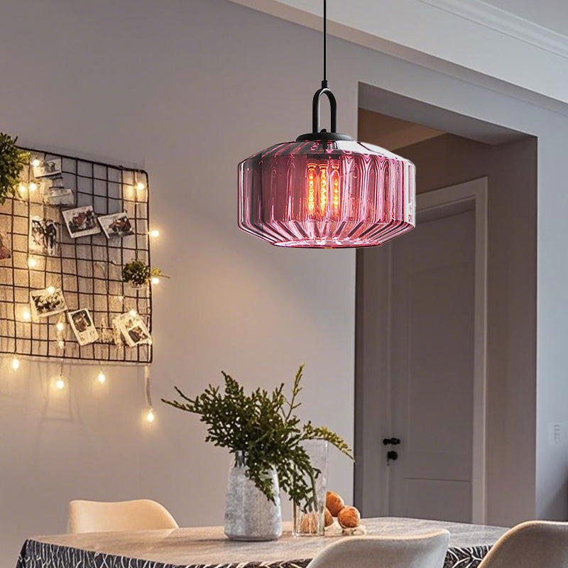 Nordic Modern Vintage stribet glas pendellampe