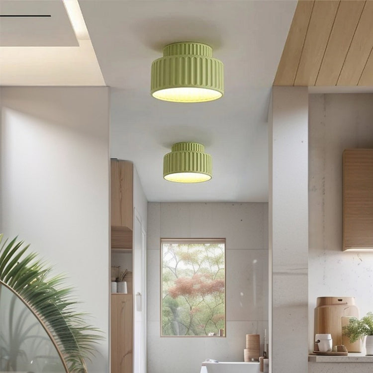 Glarefusion Vintage Cream Style Drum Ceiling Lamp