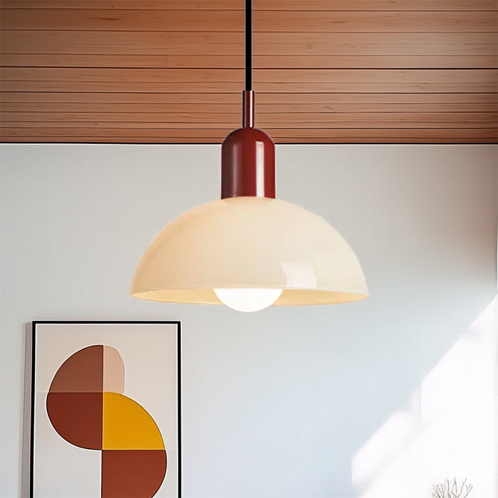 Lampada a sospensione a forma di ciotola colorata