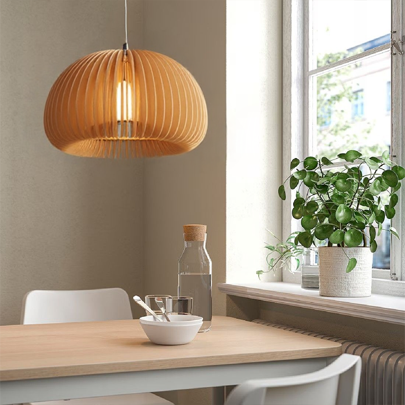 Glarefusion Lampe à suspension créative en bois citrouille