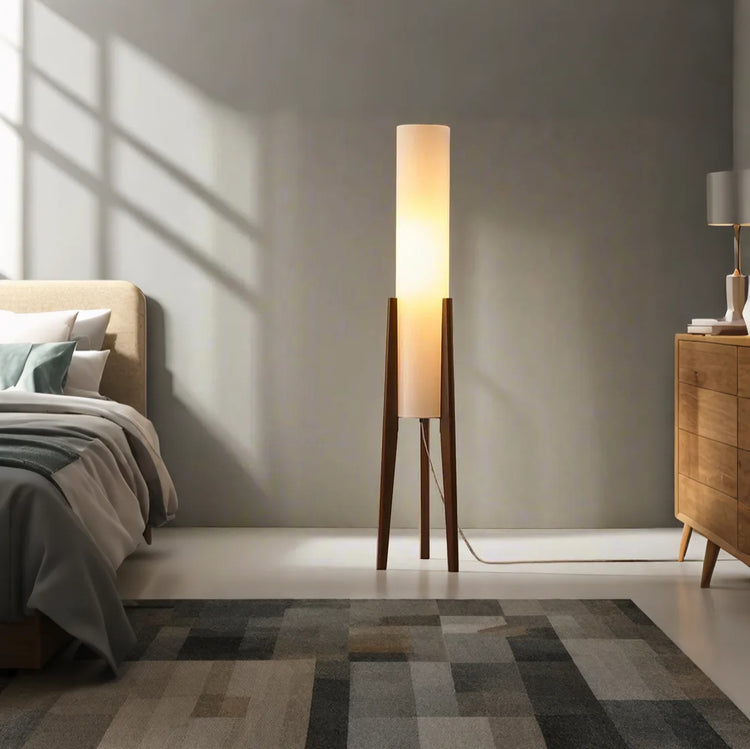 Solid Walnut Wood Floor Lamp