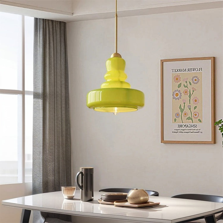 Glarefusion fransk farverig græskar vedhæng