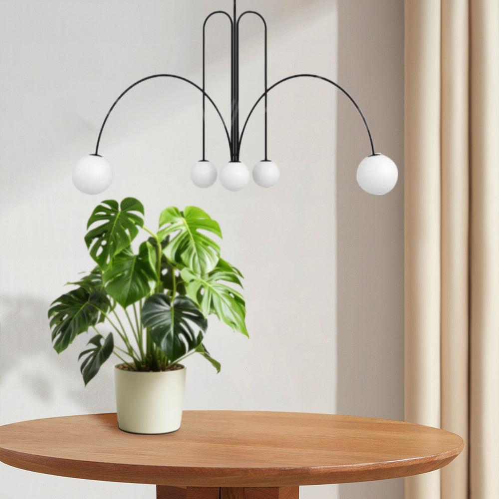 Lampada a sospensione moderna in vetro rotondo bianco