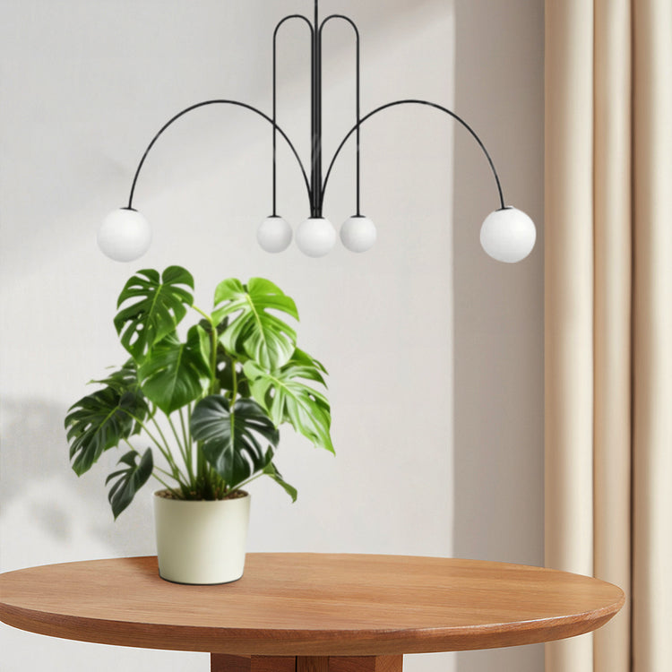 Moderne hvid rund glas pendellampe