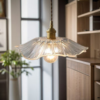 Retro Lotus Leaf Shape Glass Pendant Lamp