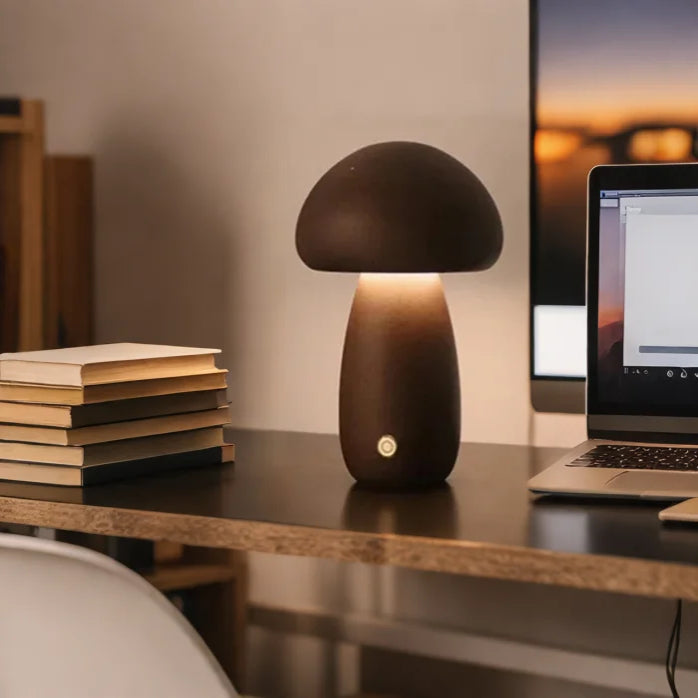 Vintage Wooden Cute Mushroom Night Light