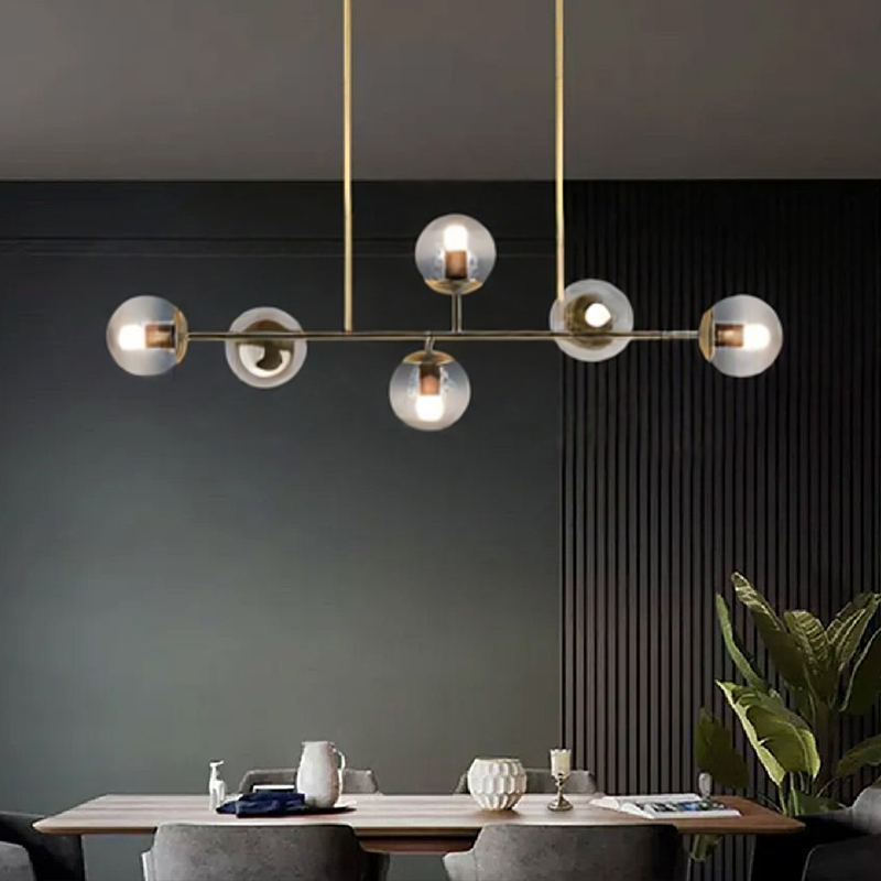 Moderna lampada a sospensione a sfera in vetro