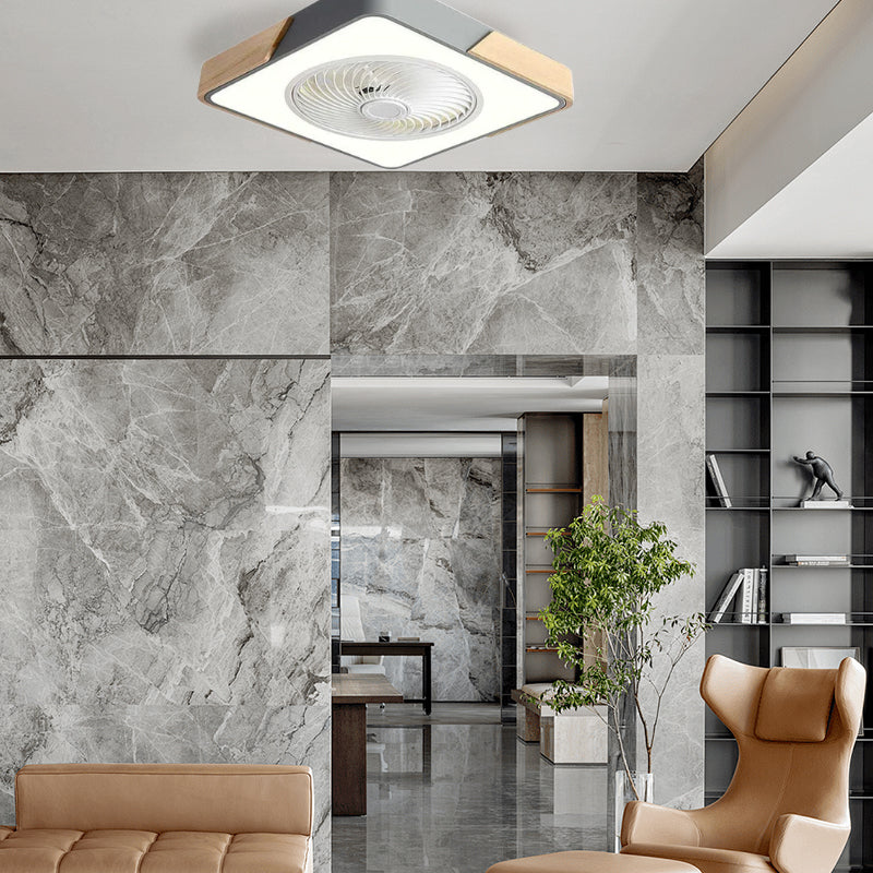 Ventilatori da soffitto contemporanei in legno con luci a LED