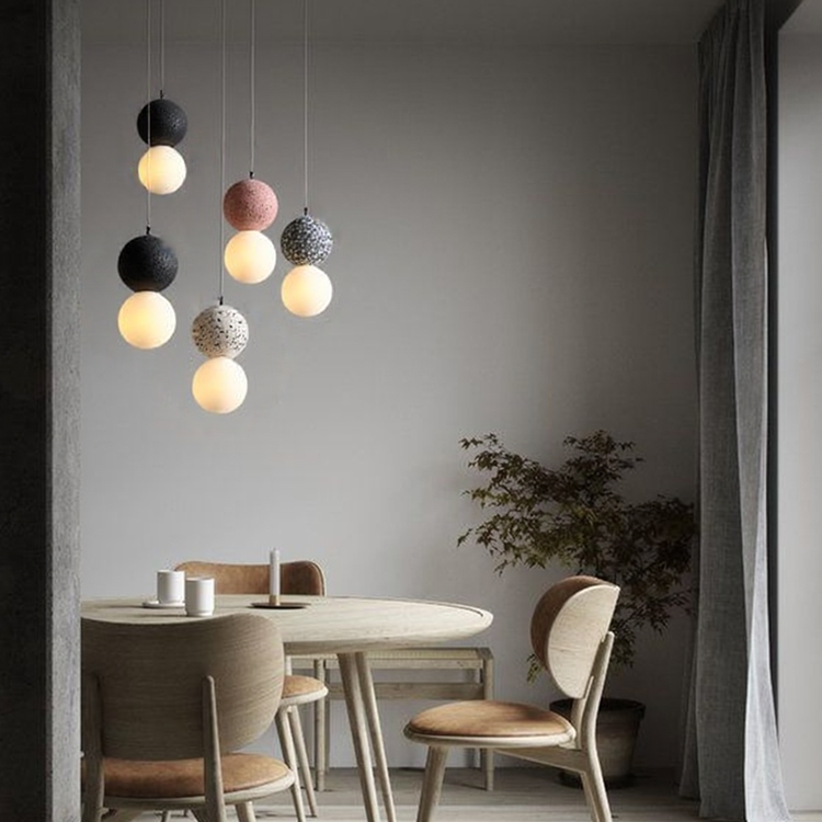 Glarefusion Nordic Modern Simple Terrazzo Lysekrone