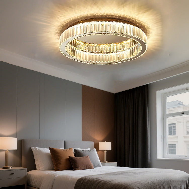 Moderne kreativ rund krystal loftslampe