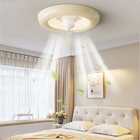 Macaron Simple Stilful Sovroom loftventilator med LED -lys