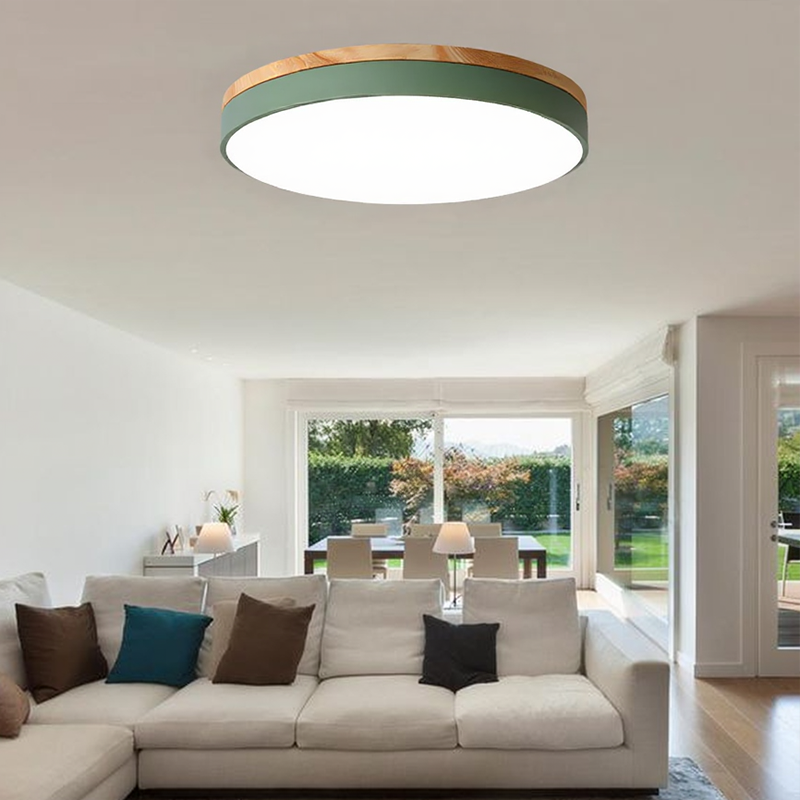 Chic Wood Flush-Mount Ceiling Light