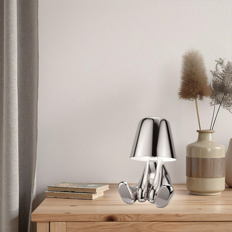 Glarefusion Cute Gold Man Statue LED bordlampe