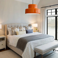 Moderne Vintage Bauhaus Orange Pendelleuchte
