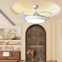 Hvid metal fjernbetjening loftsventilator med lys