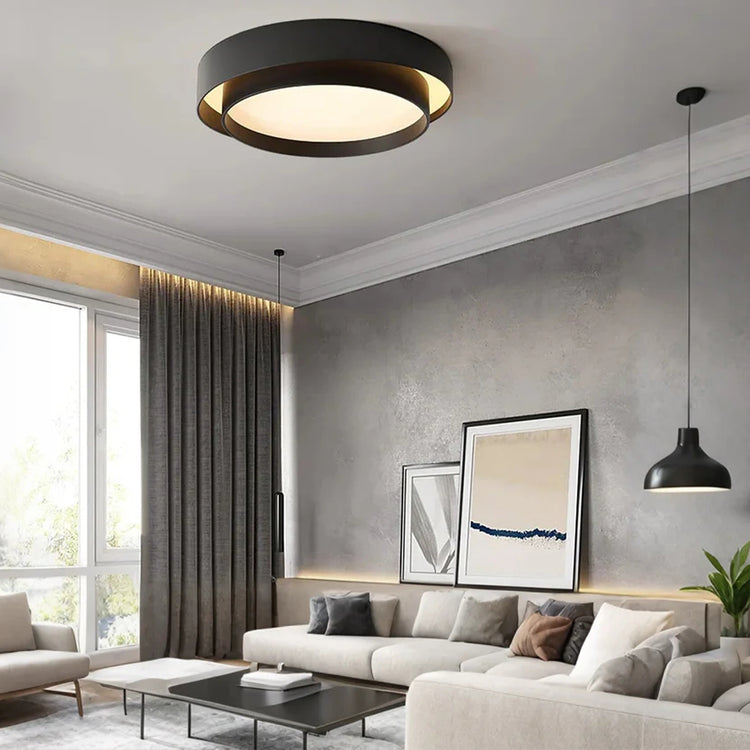 Modern Double Round Ceiling Light