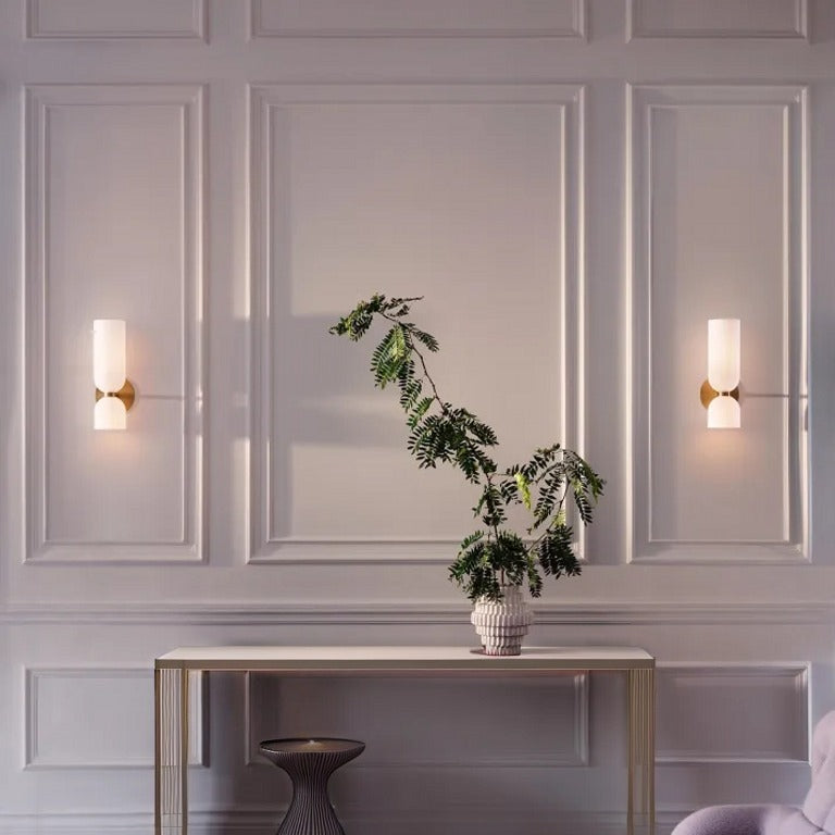 Creative dubbelhuvud glasvägglampa