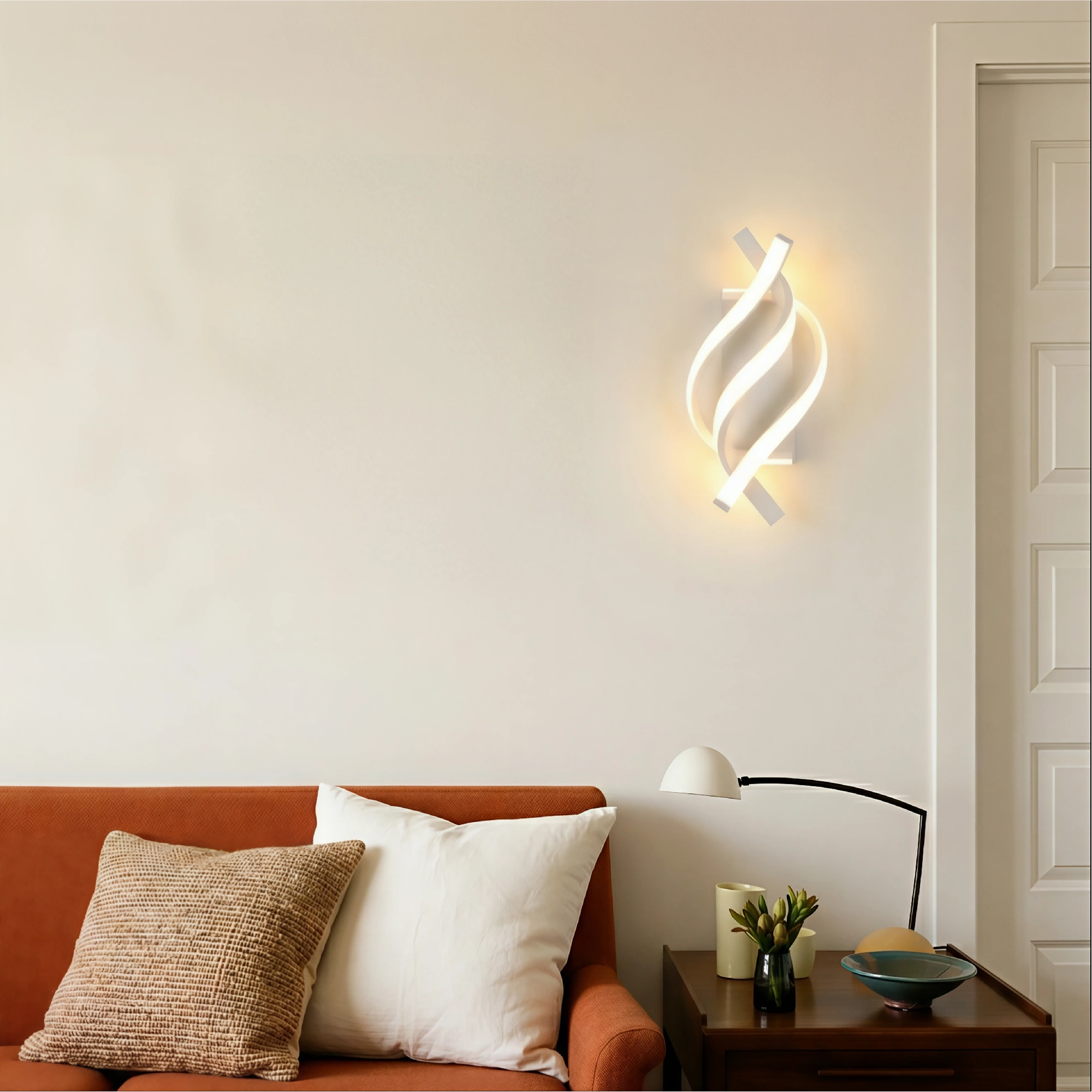 Moderna lampada da parete a spirale creativa