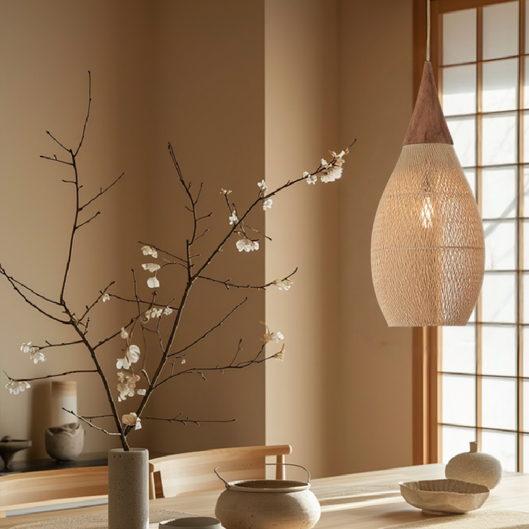 Glarefusion Vintage Rattan Woven Chandelier