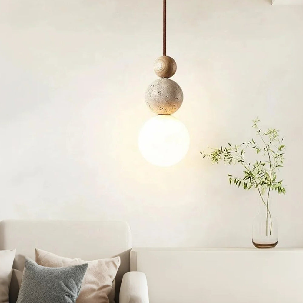 Lampe à suspension en travertin simple et moderne