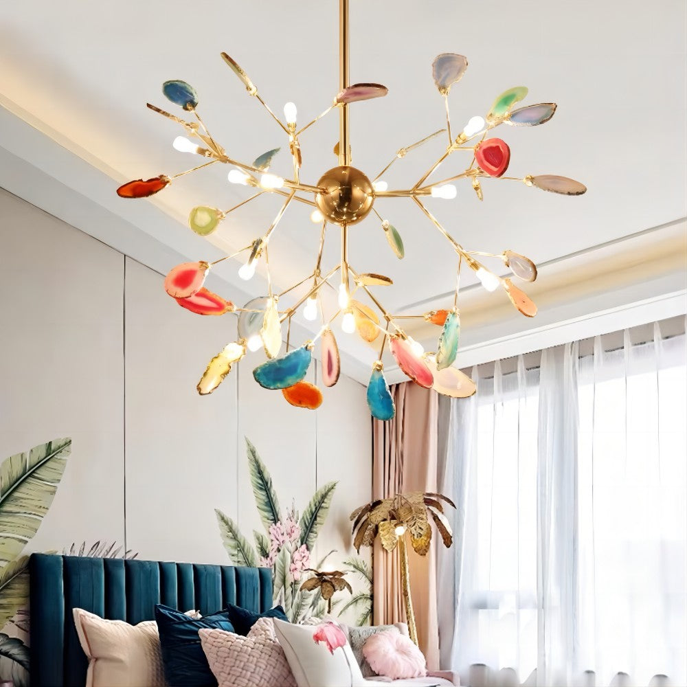 Lampada a sospensione nordica in agata ramata ed elegante