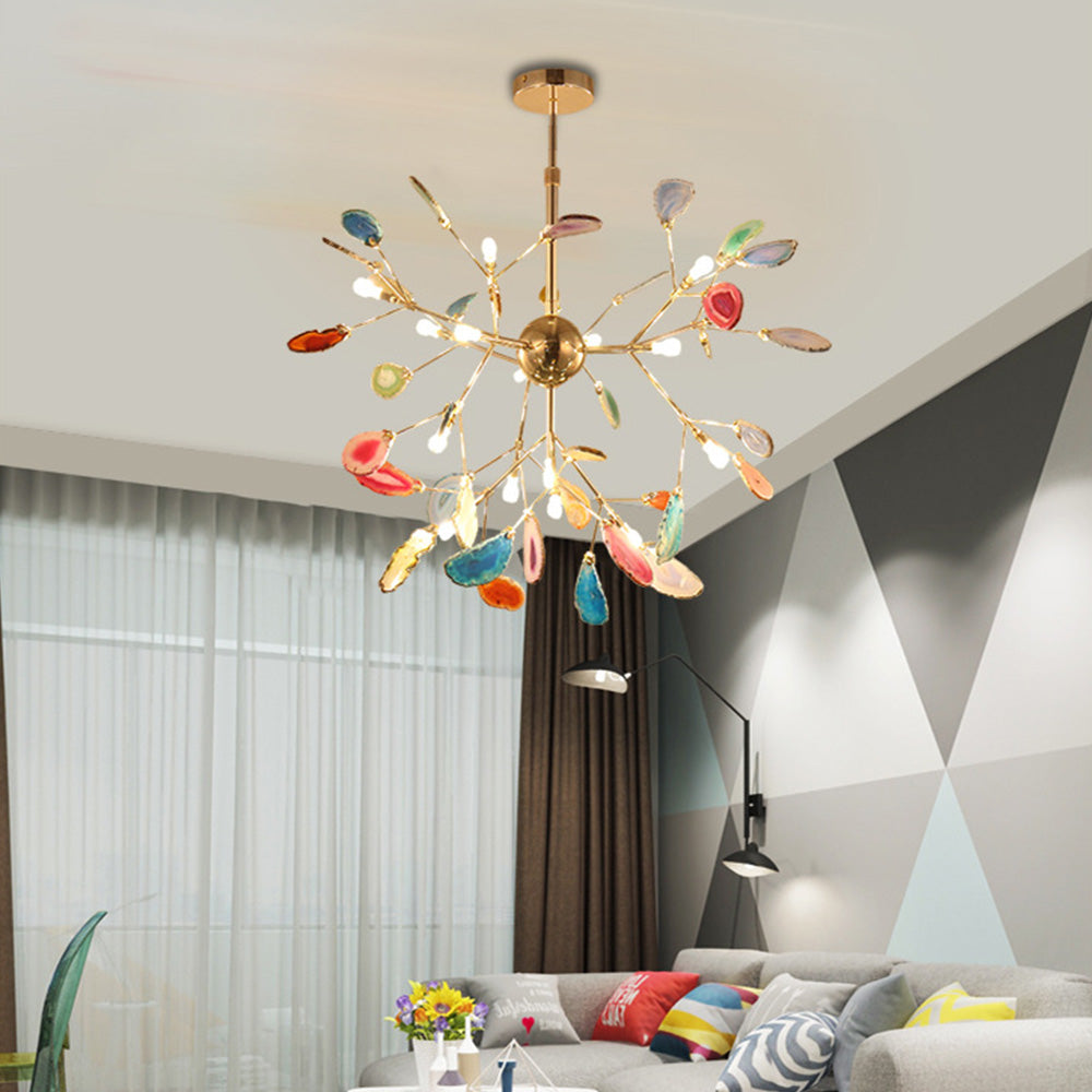 Nordic Elegant Branch Agate Pendant Lamp