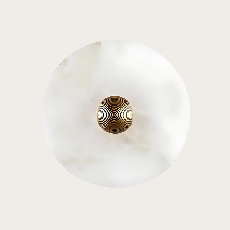 Moderne enkel rund alabast væglampe