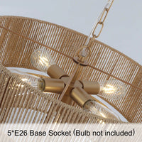 Bohemian Layered Drum Rattan Pendant Light