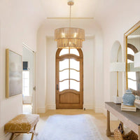 Bohemian Layered Drum Rattan Pendant Light