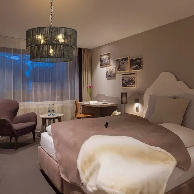 Bohemian Layered Drum Rattan Pendant Light