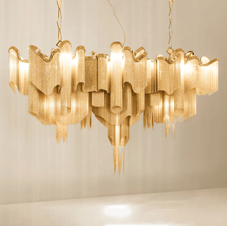 Classic Waterfall Aluminum Chain Chandelier