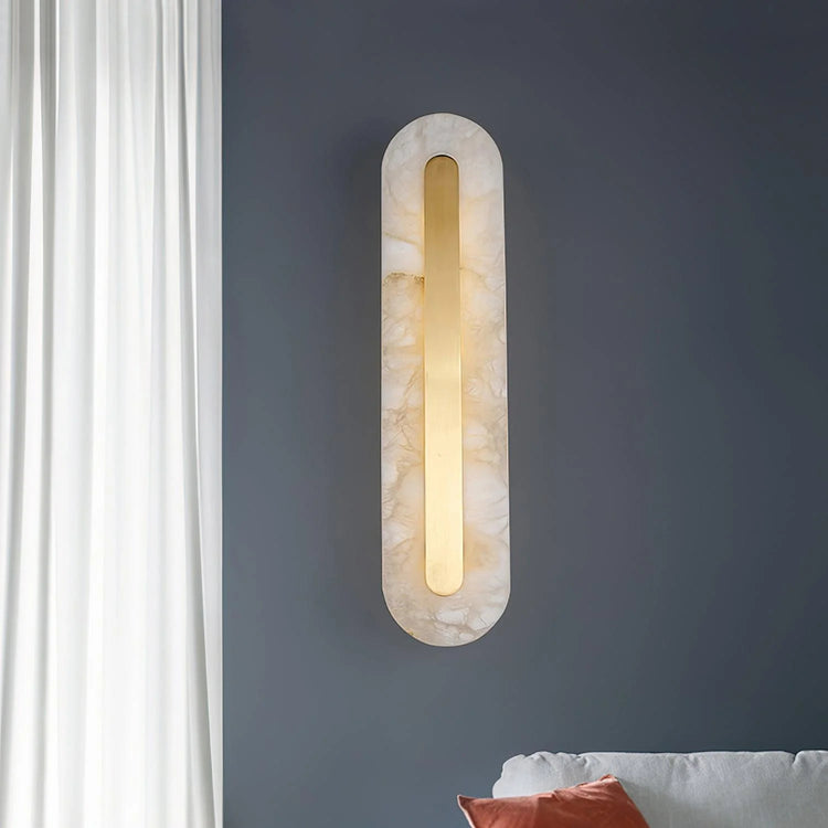 Vintage Discoid Alabaster Wall Light