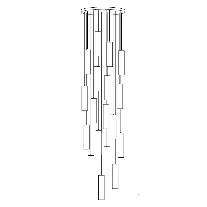 Lampe à suspension élégante en marbre cylindrique