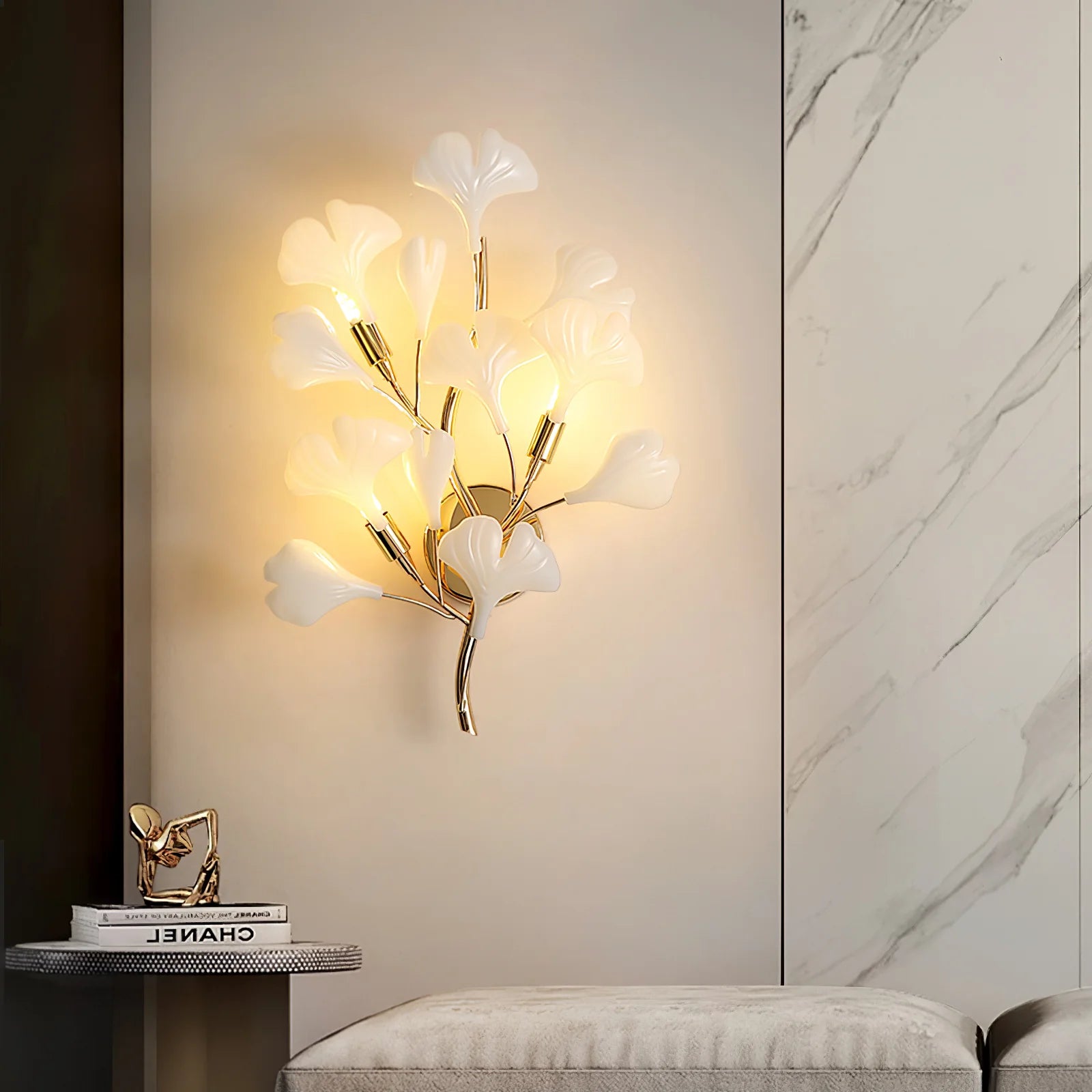 Stylish Leaf Porcelain Wall Light