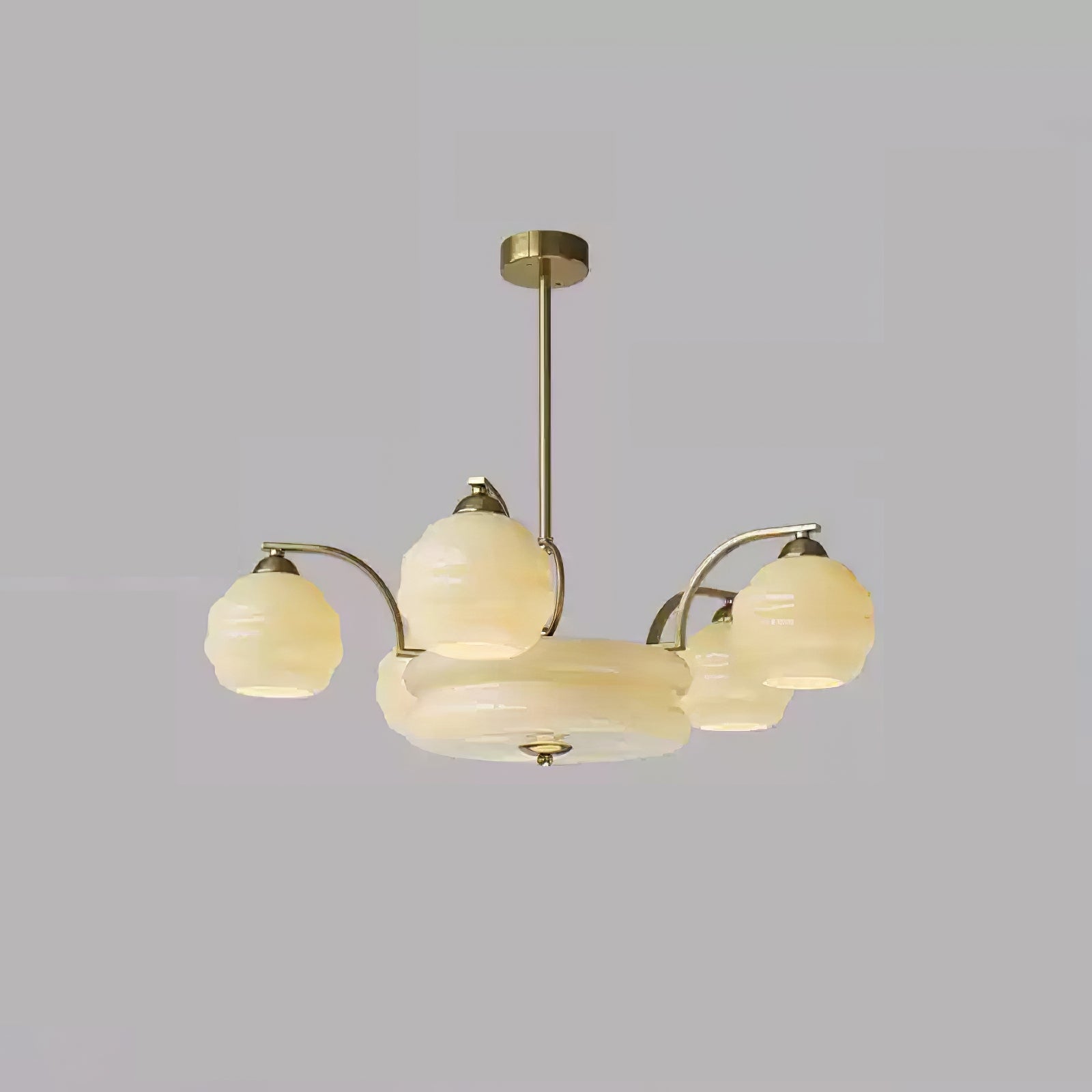 Lampadario Art Déco opalino