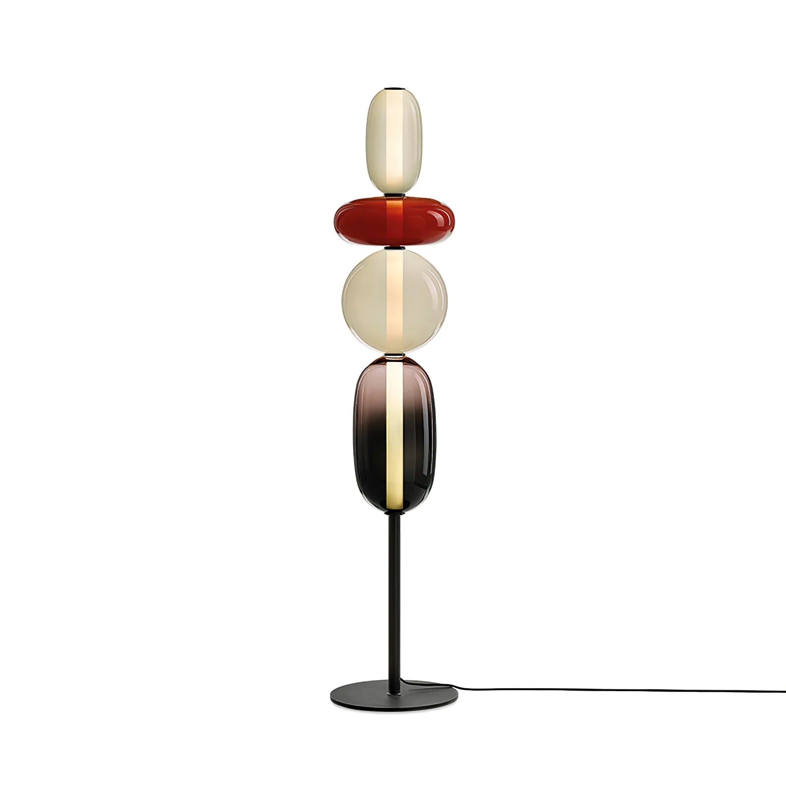 Lampadaire rond en verre de forme ovale tendance
