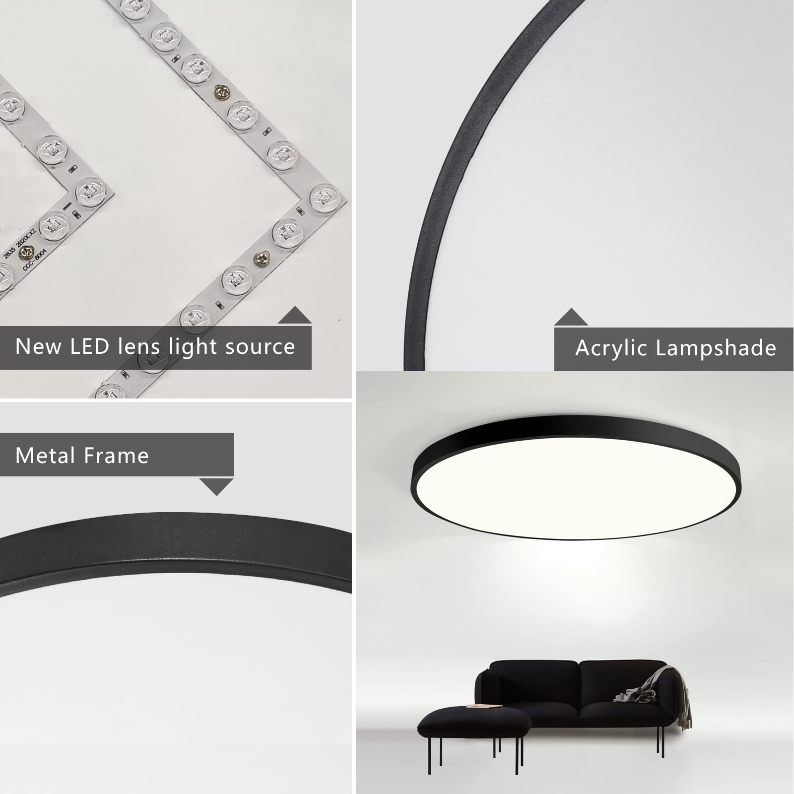 Plafoniera Minimalista a Disco Piatto